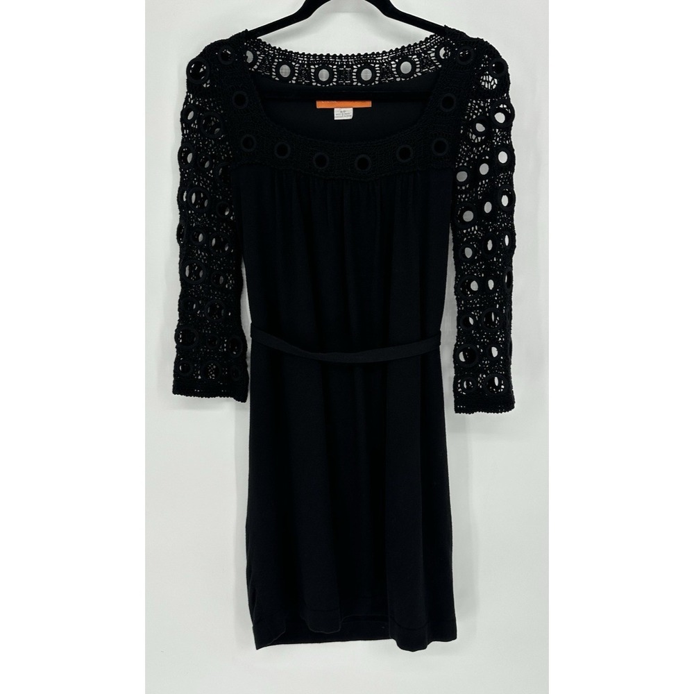 Cynthia Cynthia Steffe Size S/P Black Crochet Detail Sweater Dress